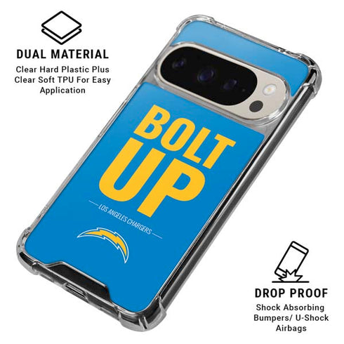 NFL Los Angeles Chargers Team Motto Pixel 9/9 Pro Clear Case